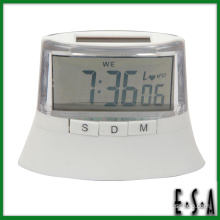 2015 New Arrival Solar Power LED Digital Clock, Small Solar LCD Clock Display Wholesale, Cheap Solar Power LCD Alarm Clock G20c102